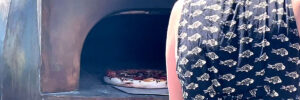The Maine Grains mobile pizza oven at the 2022 MeANS Summer Celebration